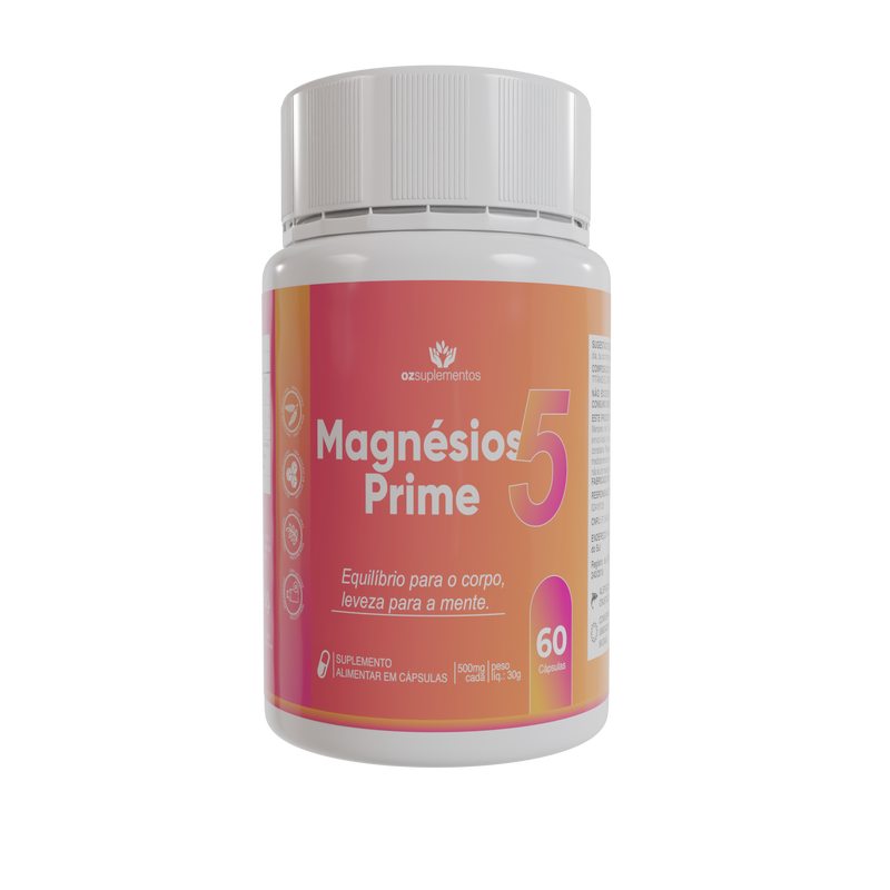 Magnésio Prime Suplemento Mineral em Cápsulas de Alta Absorção - Oz Suplementos