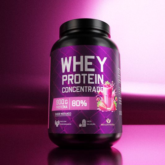 Whey Protein Morango Suplemento de Proteína para Aumento de Massa Muscular e Recuperação - Oz Suplementos
