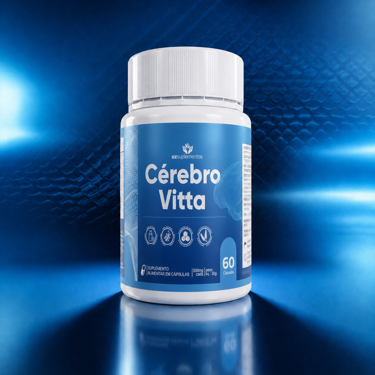 Cérebro Vitta Suplemento para Saúde Mental e Cognitiva - Oz Suplementos